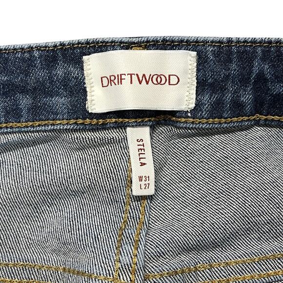 Driftwood Stella Straight Leg Jeans Women's Size 31 Blue Denim Stretch - Picture 3 of 6